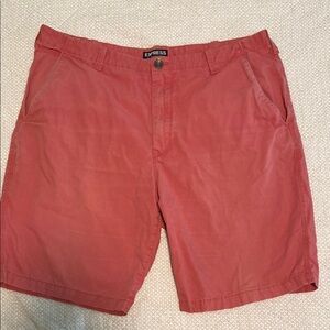 Express Red Flat Front Shorts Casual Style